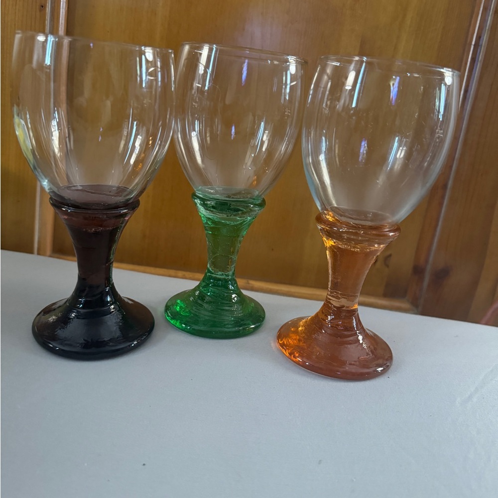 FIRE & LIGHT SET OF THREE WINE/water goblets